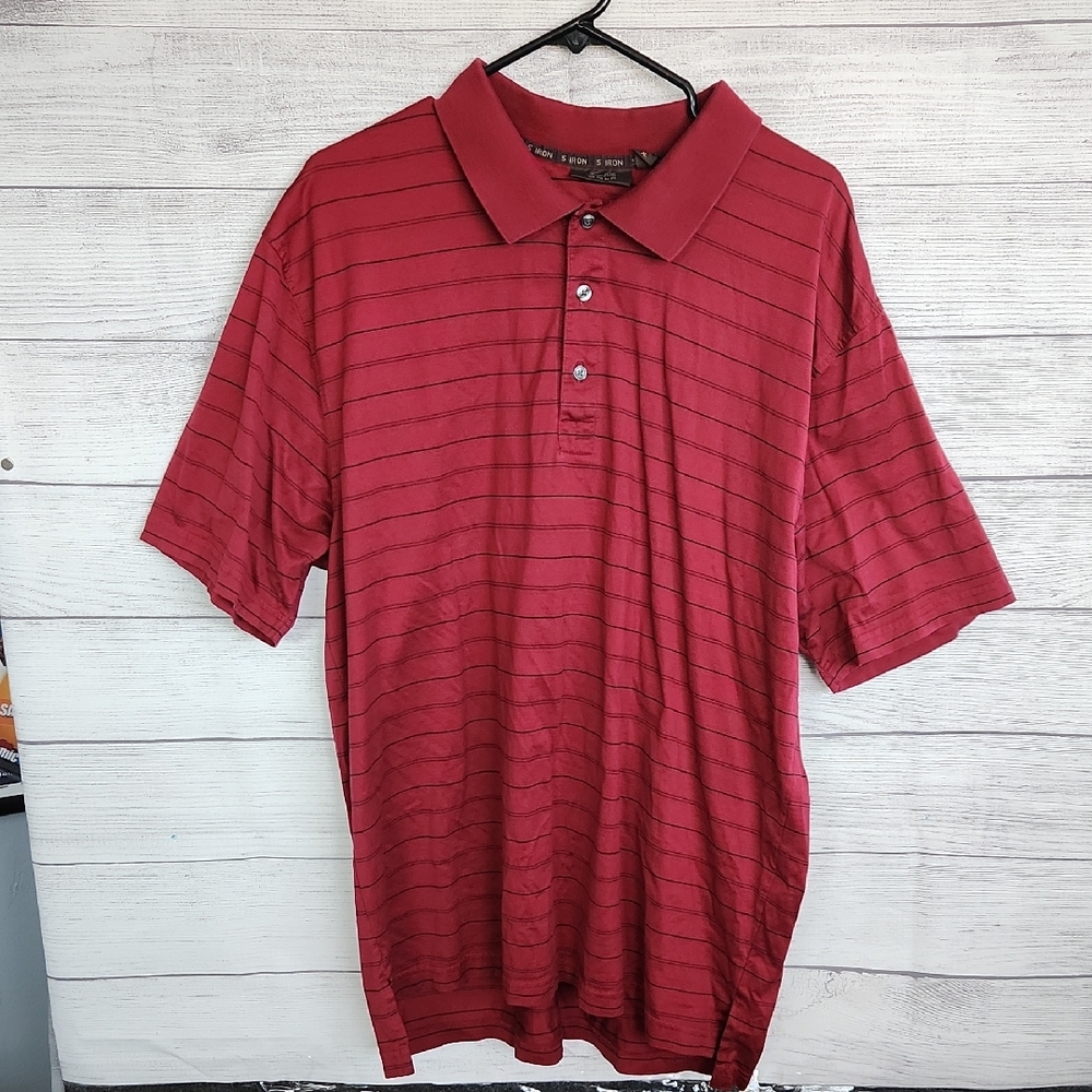 Tasso Elba Striped Red Polo Shirt